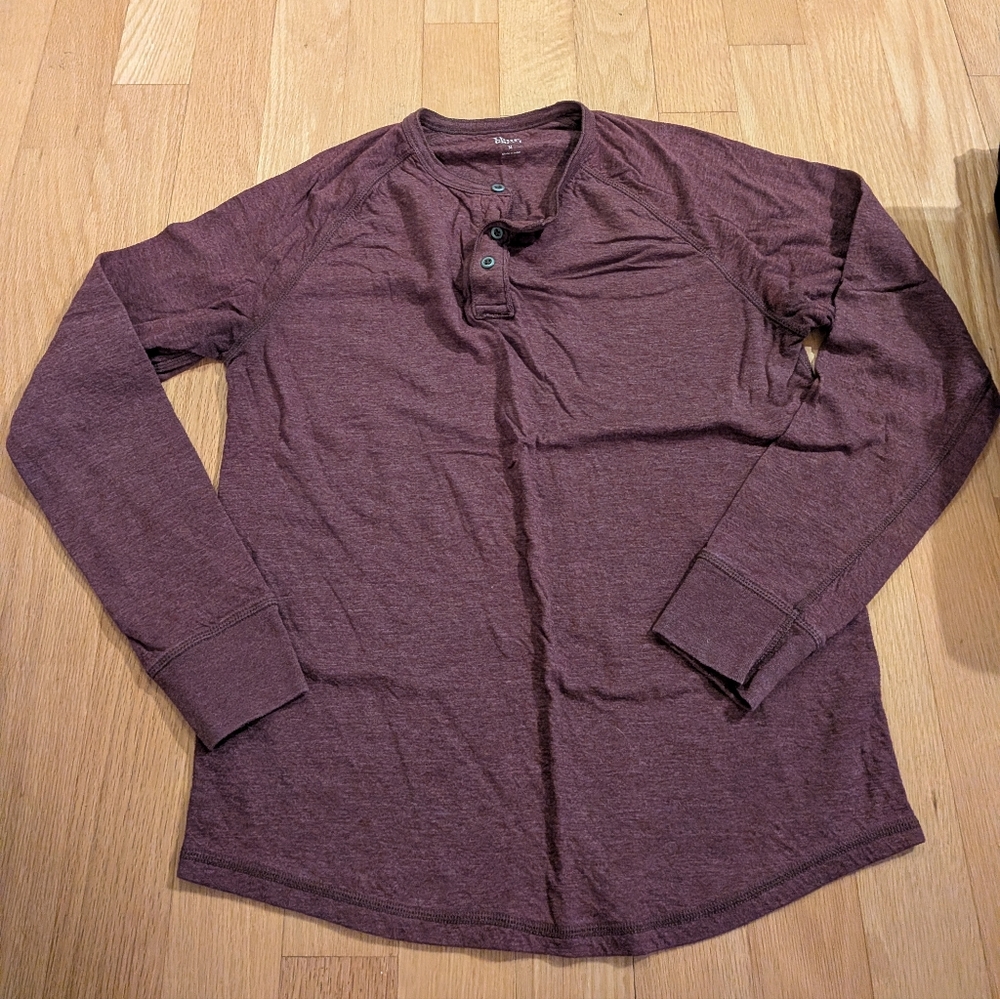 True Craft Men's Maroon Long Sleeve Henley
